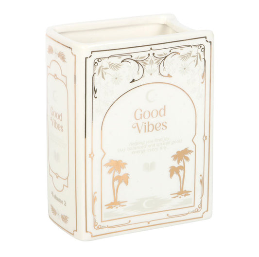 WHITE BOOK SHAPED VASE