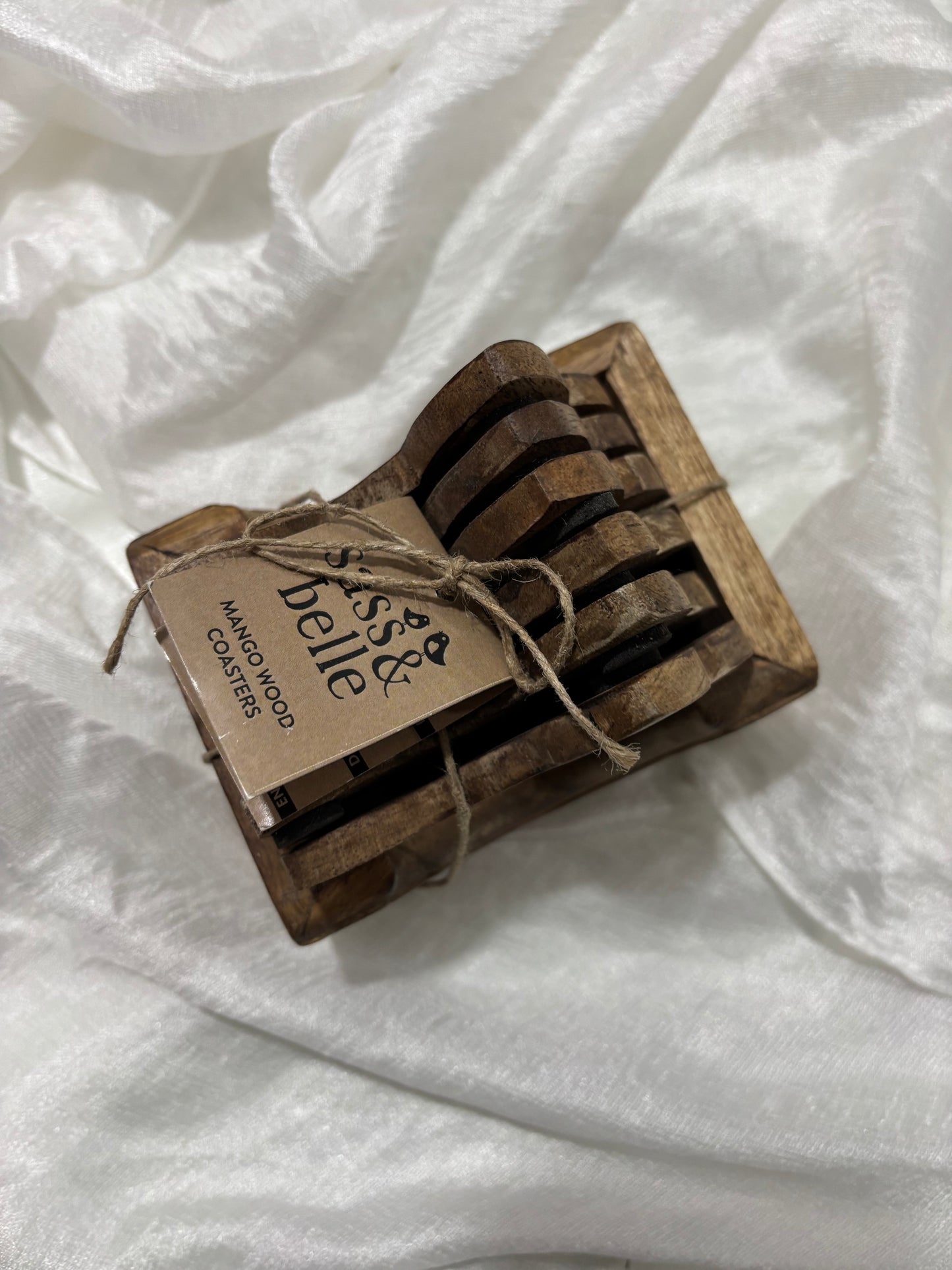 Houten onderzetters Fox - Set van 6